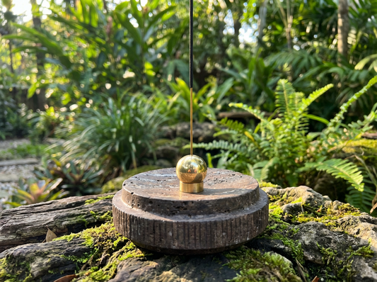 Handmade Brass Incense Holder incl. dish (light or dark)