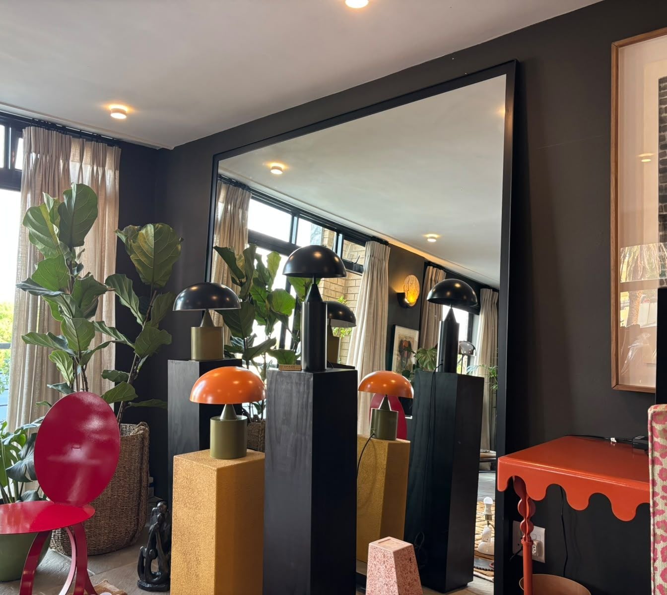 Floor-to-ceiling mirror