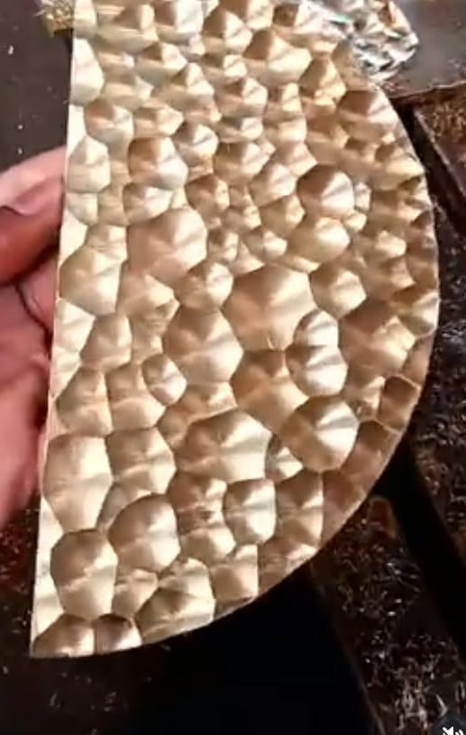 Hammered brass sheet