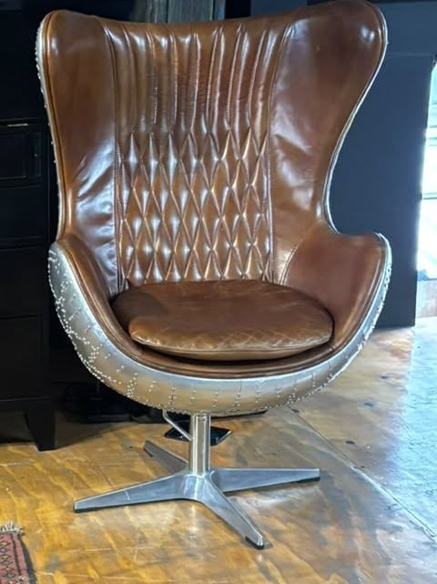 Leather egg chair
