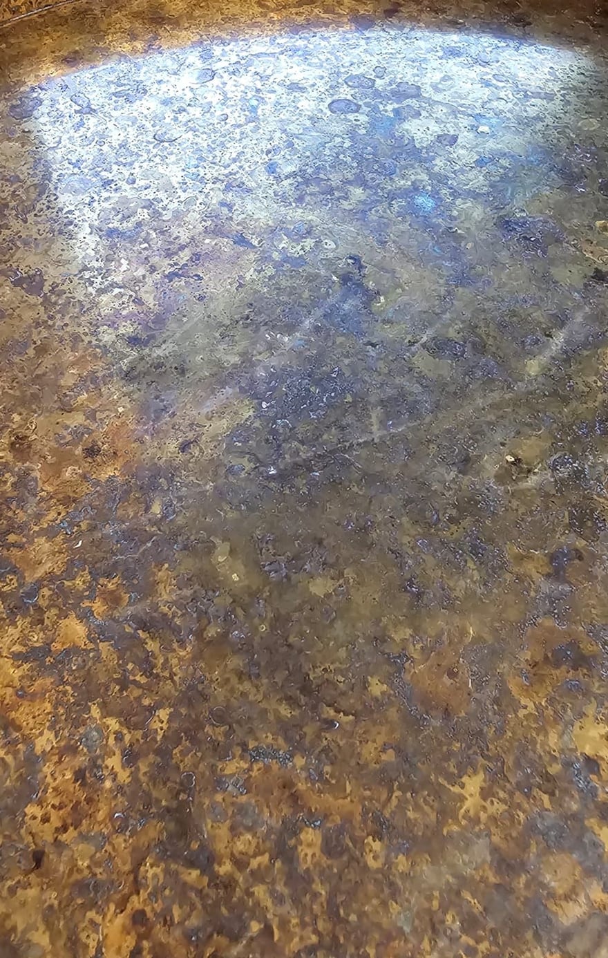 Patinated brass