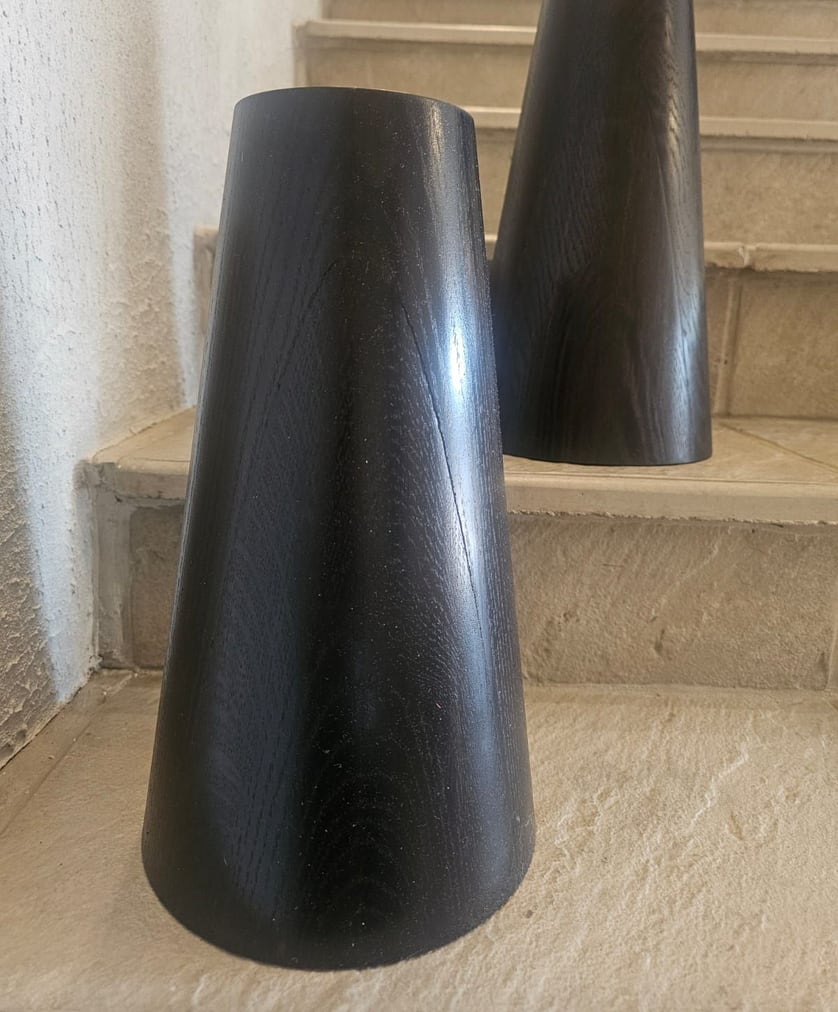 Tapered black forms