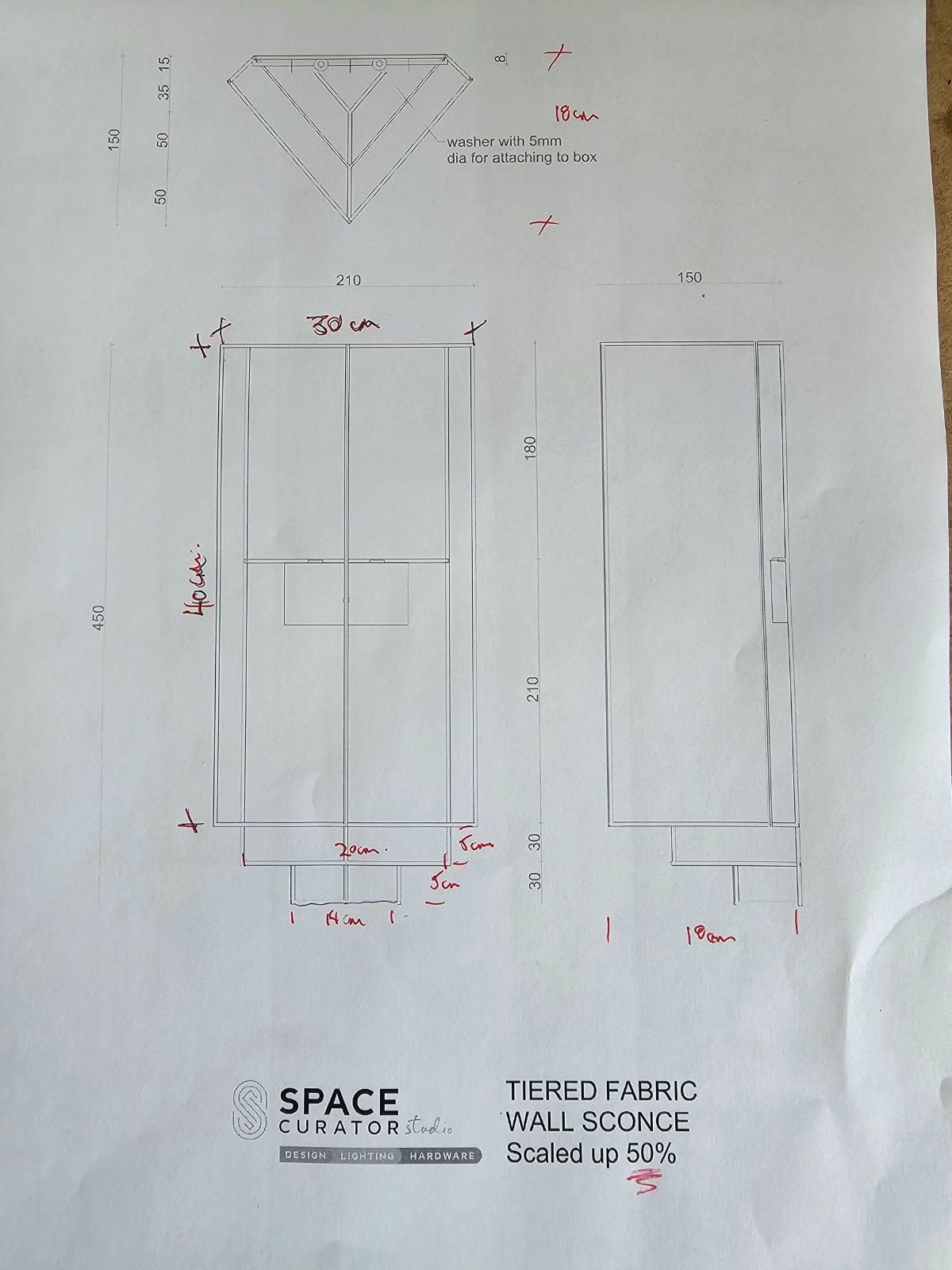 Tiered fabric sconce